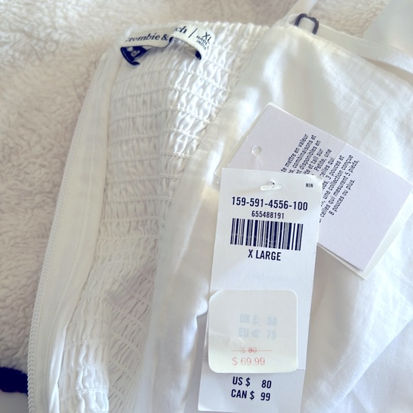 Abercrombie dress. White, pleated top, lined, smocked back - Picture 4 of 4